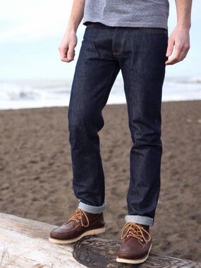 Gustin Men's California Straight Leg Jeans Selvedge Raw Denim #172 Size 36x 26
